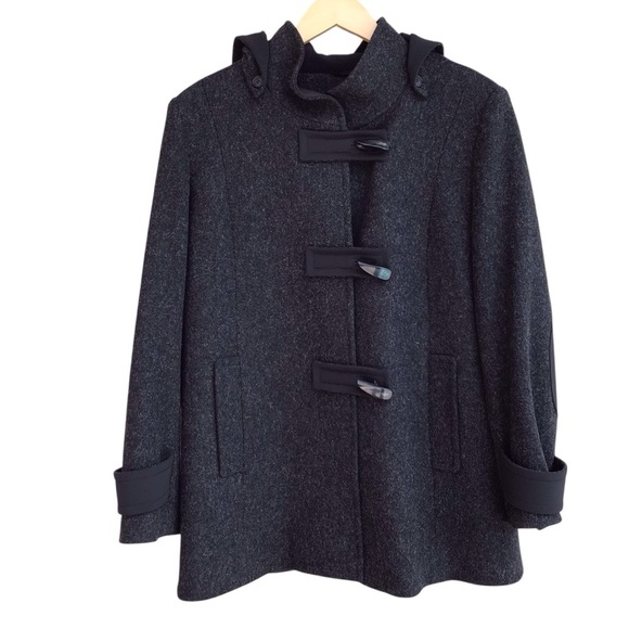 Cinzia Rocca Black Charcoal Wool Blend Coat - Picture 9 of 11